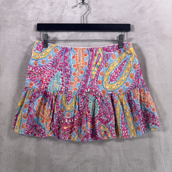 Lauren Ralph Lauren Dresses & Skirts - Lauren Ralph Lauren Mini Skirt Womens Small Multicolor Paisley Ruffle Boho